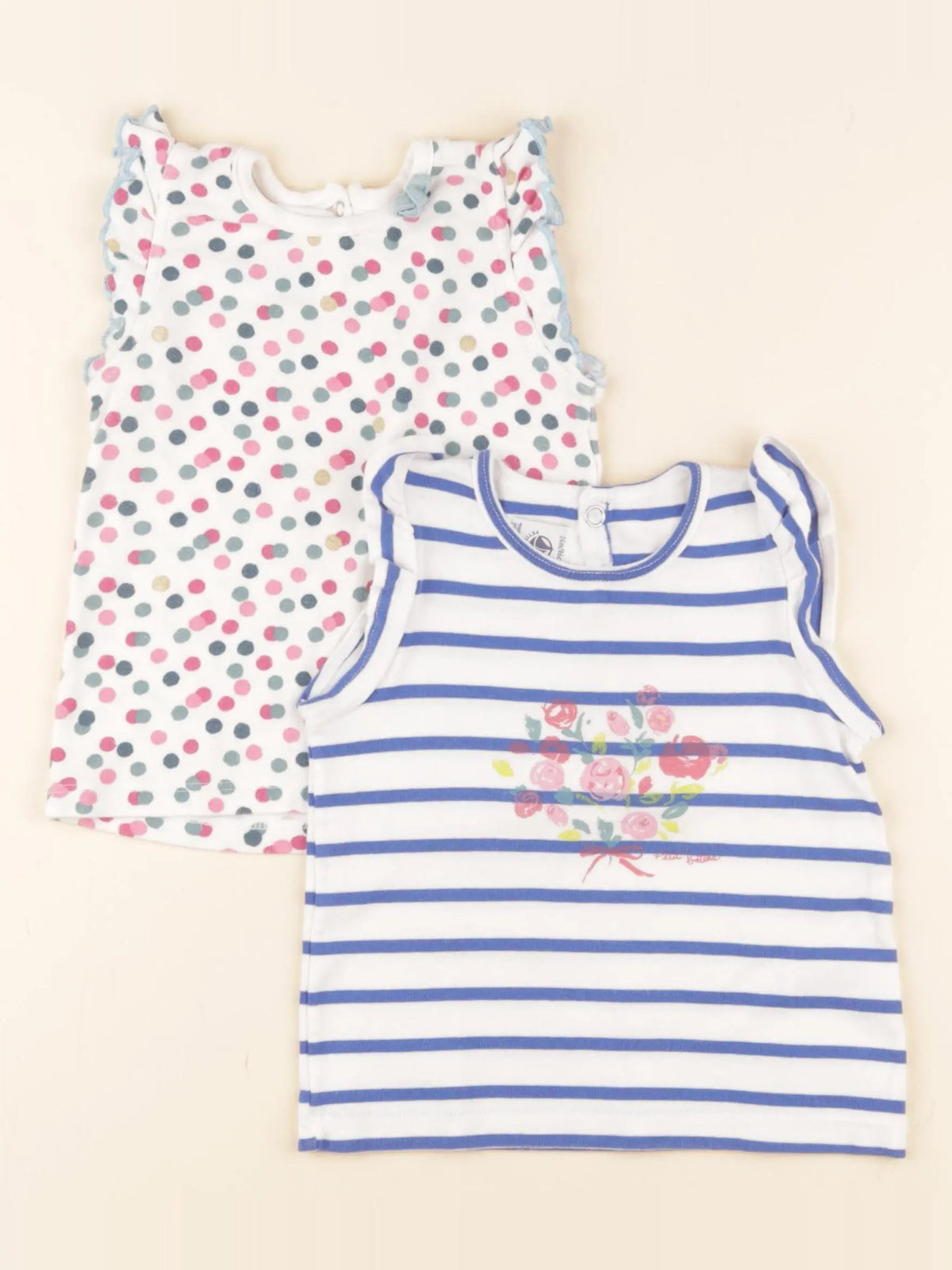 Petit Bateau - lot de 2 débardeurs multicolore - 24 mois