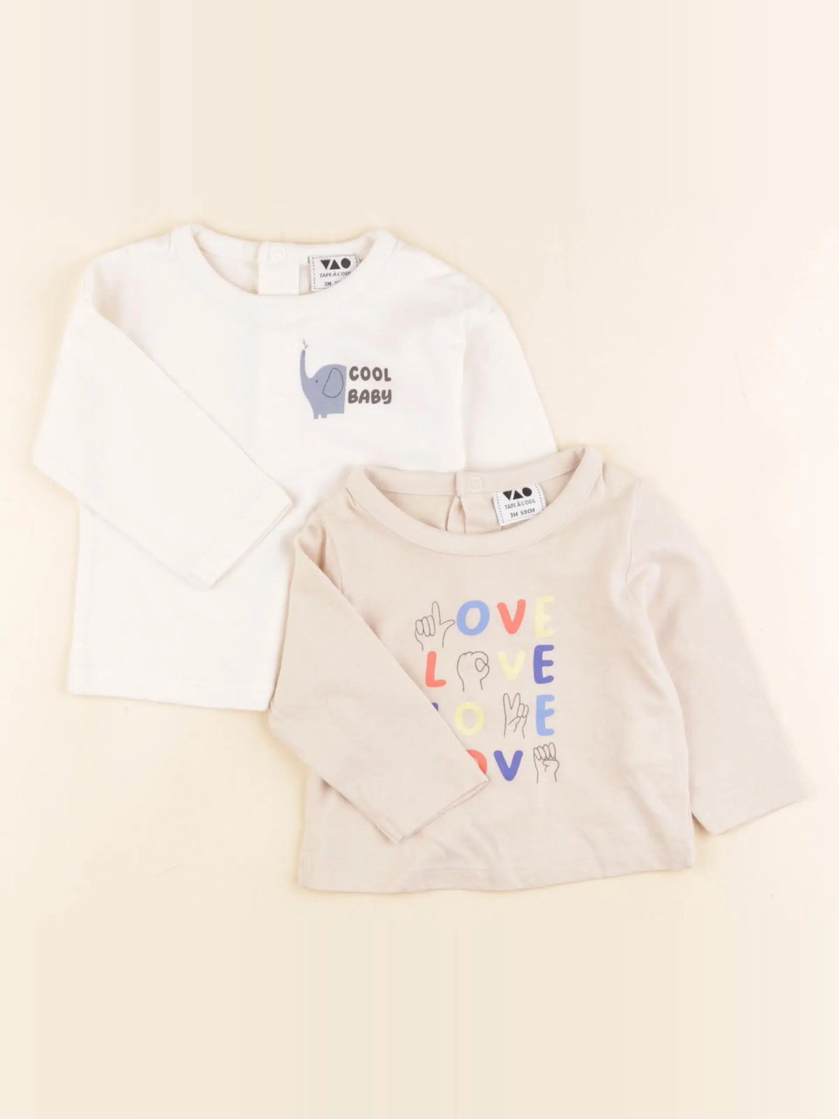 Tape à l'oeil - tee-shirt beige - 3 mois