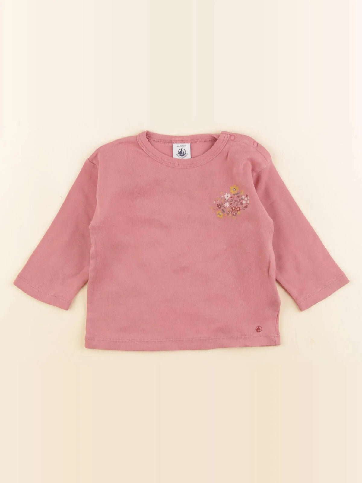 Petit Bateau - tee-shirt rose - 6 mois