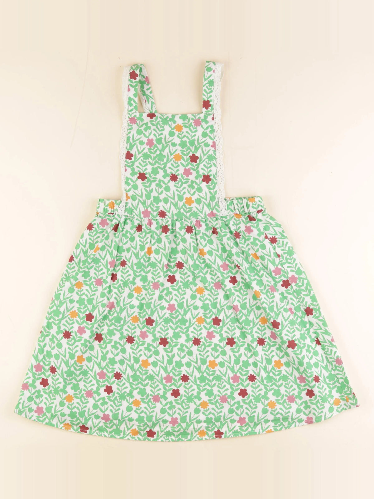 Frangin Frangine - robe vert, blanc - 9 ans