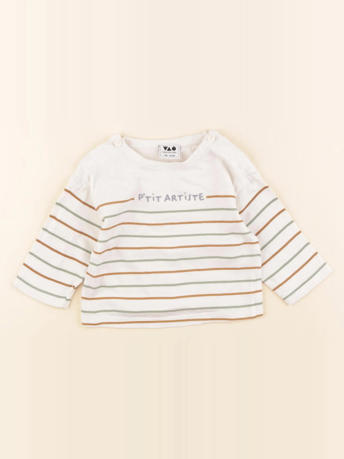 Tape à l'oeil - tee-shirt beige, multicolore - 3 mois