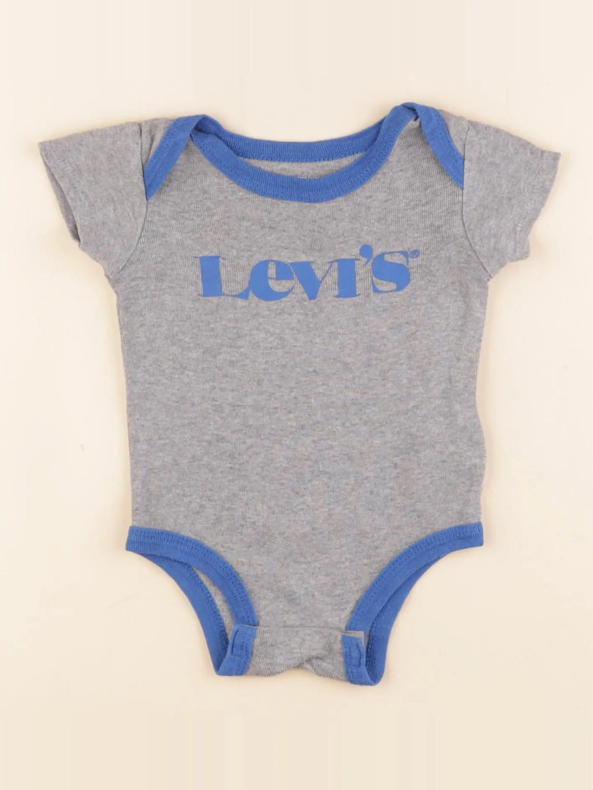 Levi's - body bleu, gris - 0/6 mois