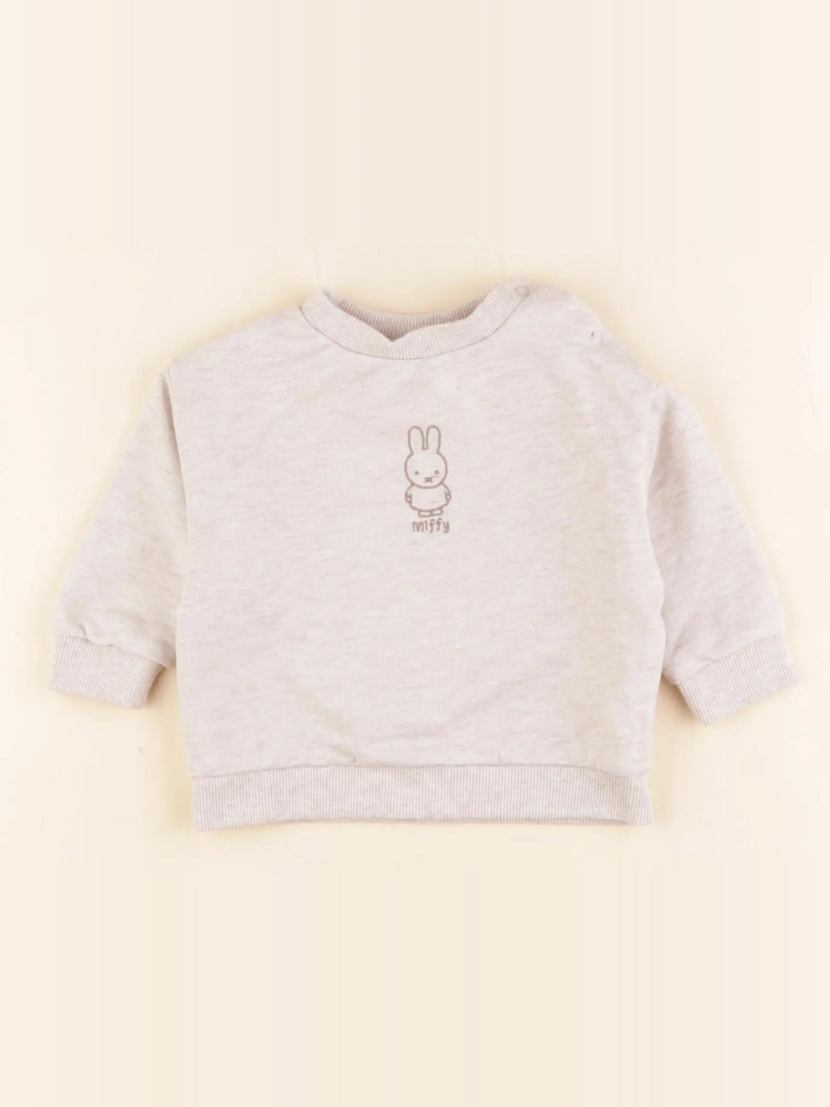 Vertbaudet - sweat beige - 6/9 mois