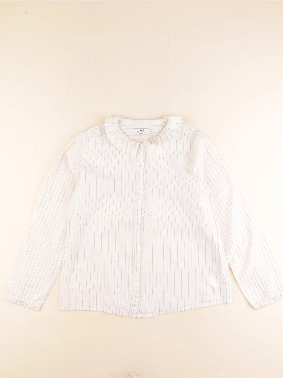Cyrillus - blouse blanc, or - 14 ans