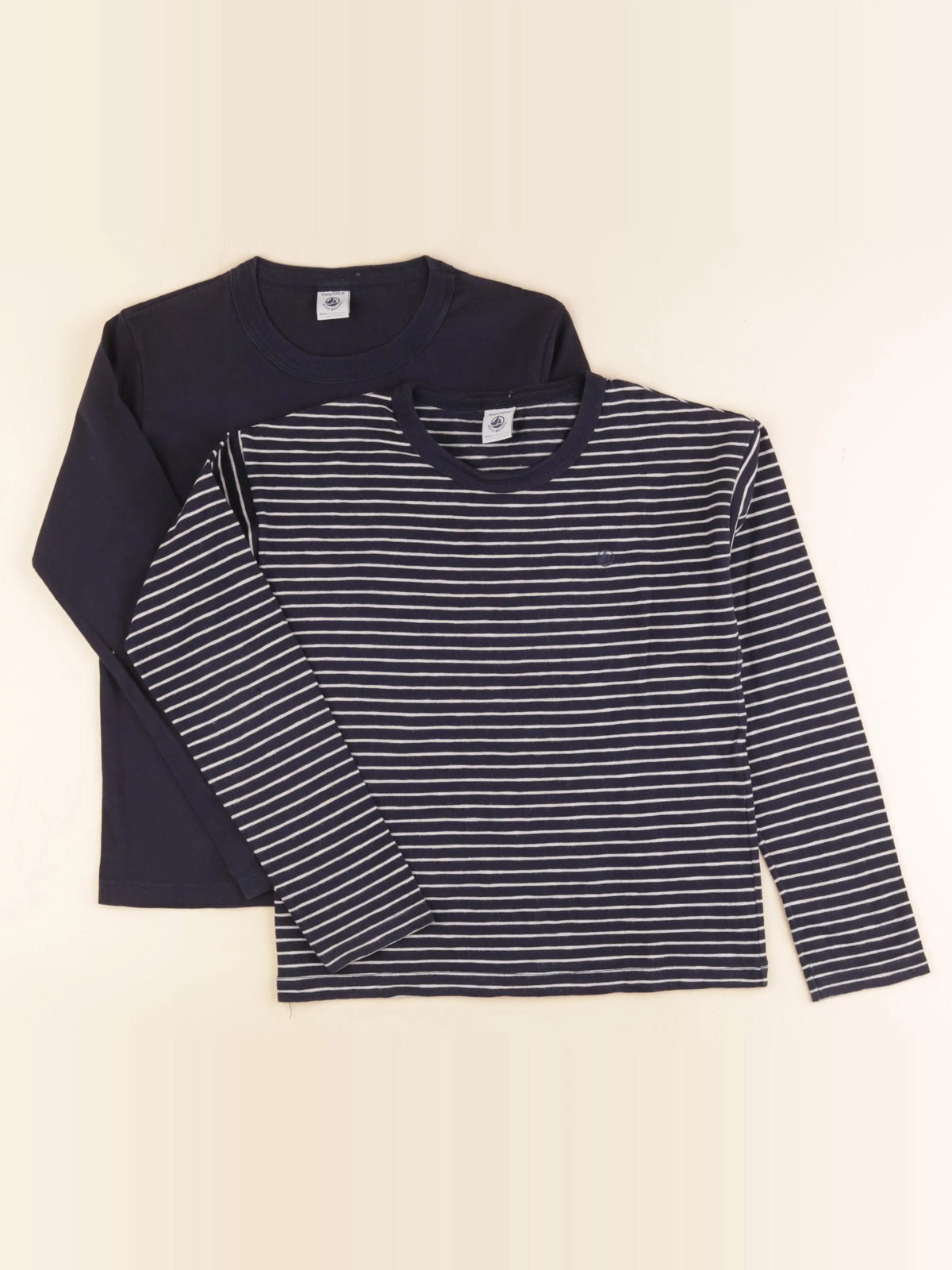 Petit Bateau - lot de 2 tee-shirts bleu - 10 ans