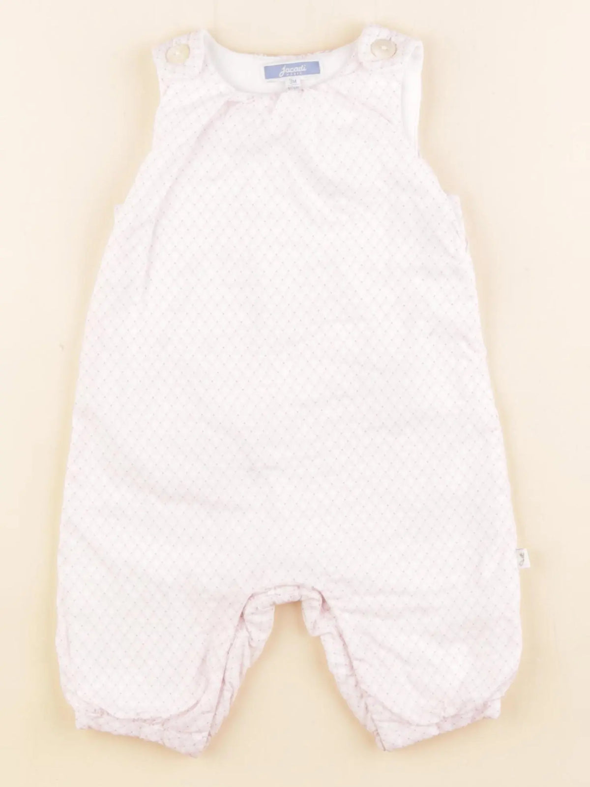 Jacadi - combinaison blanc, rose - 3 mois