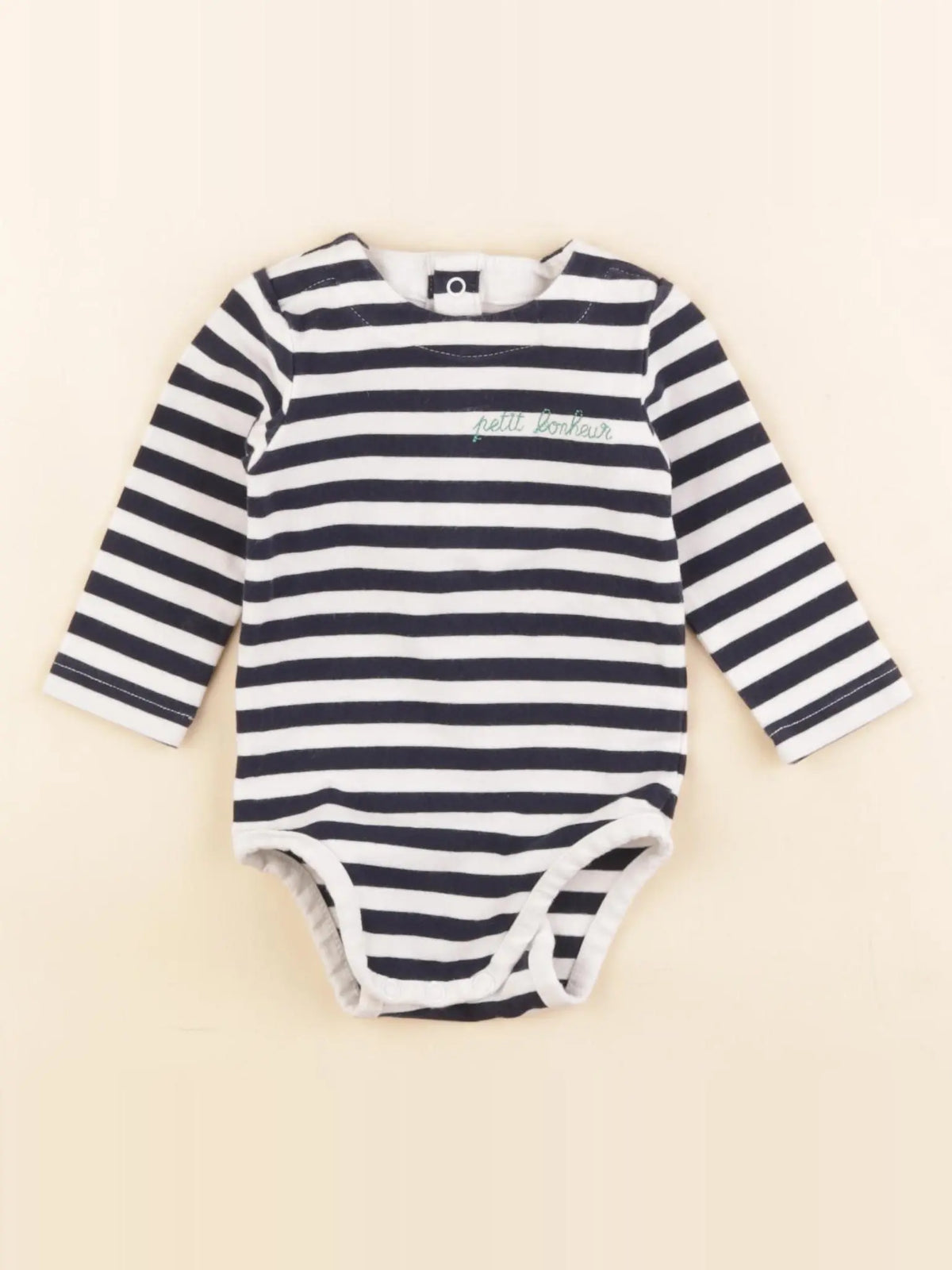 Jacadi - body tee-shirt blanc, bleu - 6 mois