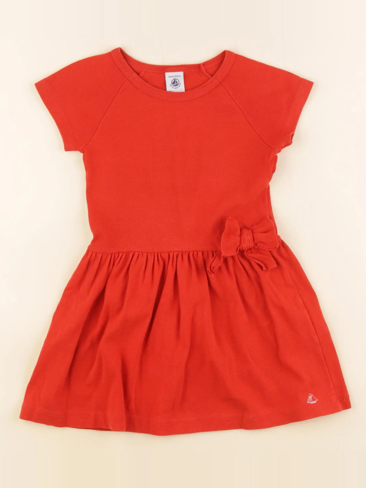 Petit Bateau - robe rouge - 4 ans