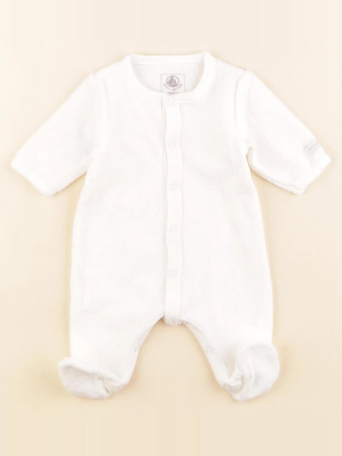 Petit Bateau - pyjama coton blanc - 0 mois