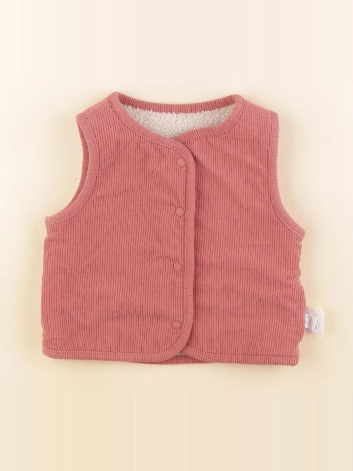 Obaïbi - gilet réversible rose - 18 mois