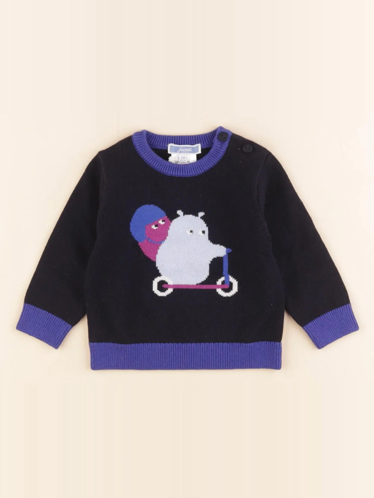 Jacadi - pull bleu - 6 mois