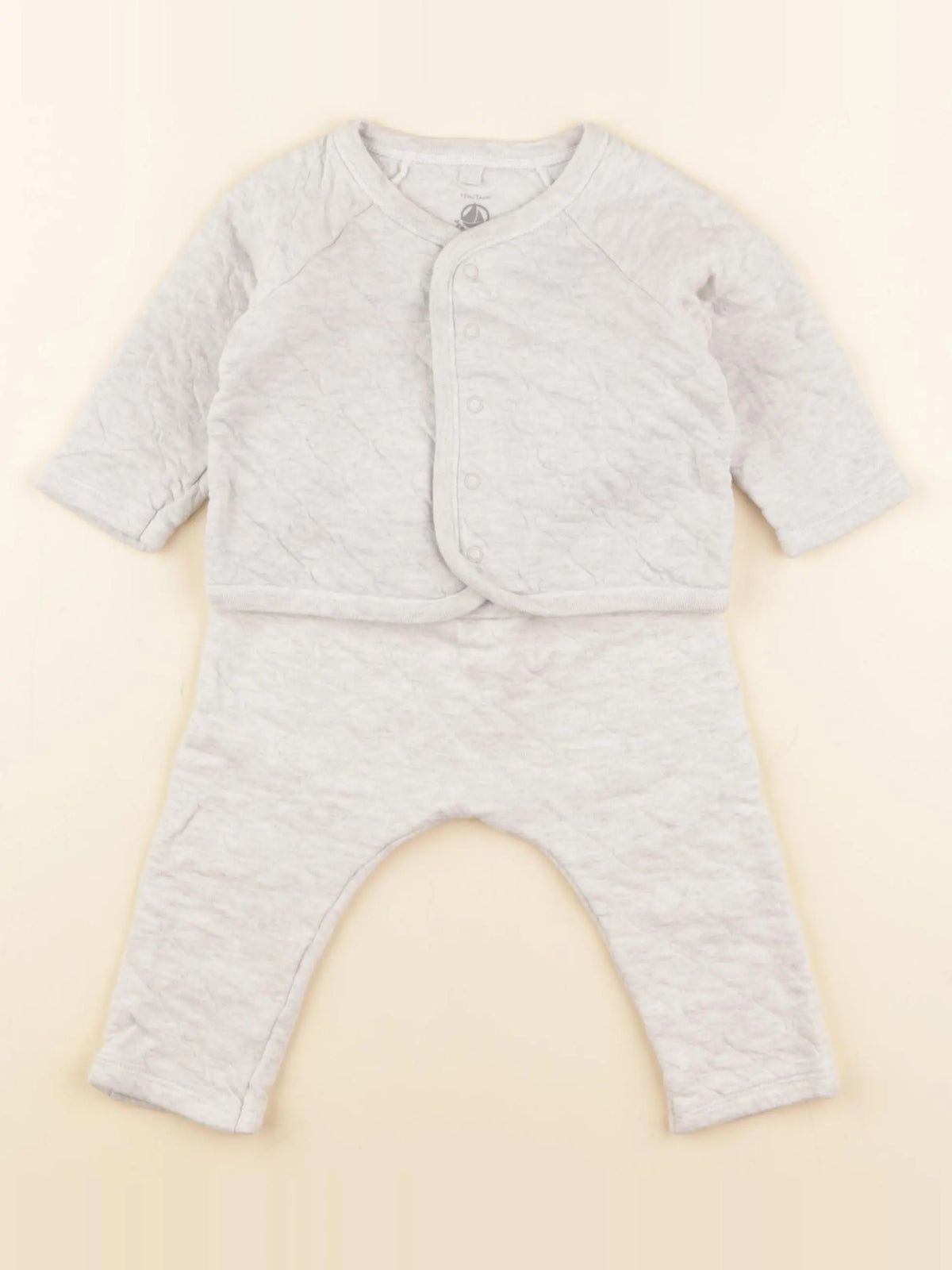Petit Bateau - ensemble beige - 12 mois