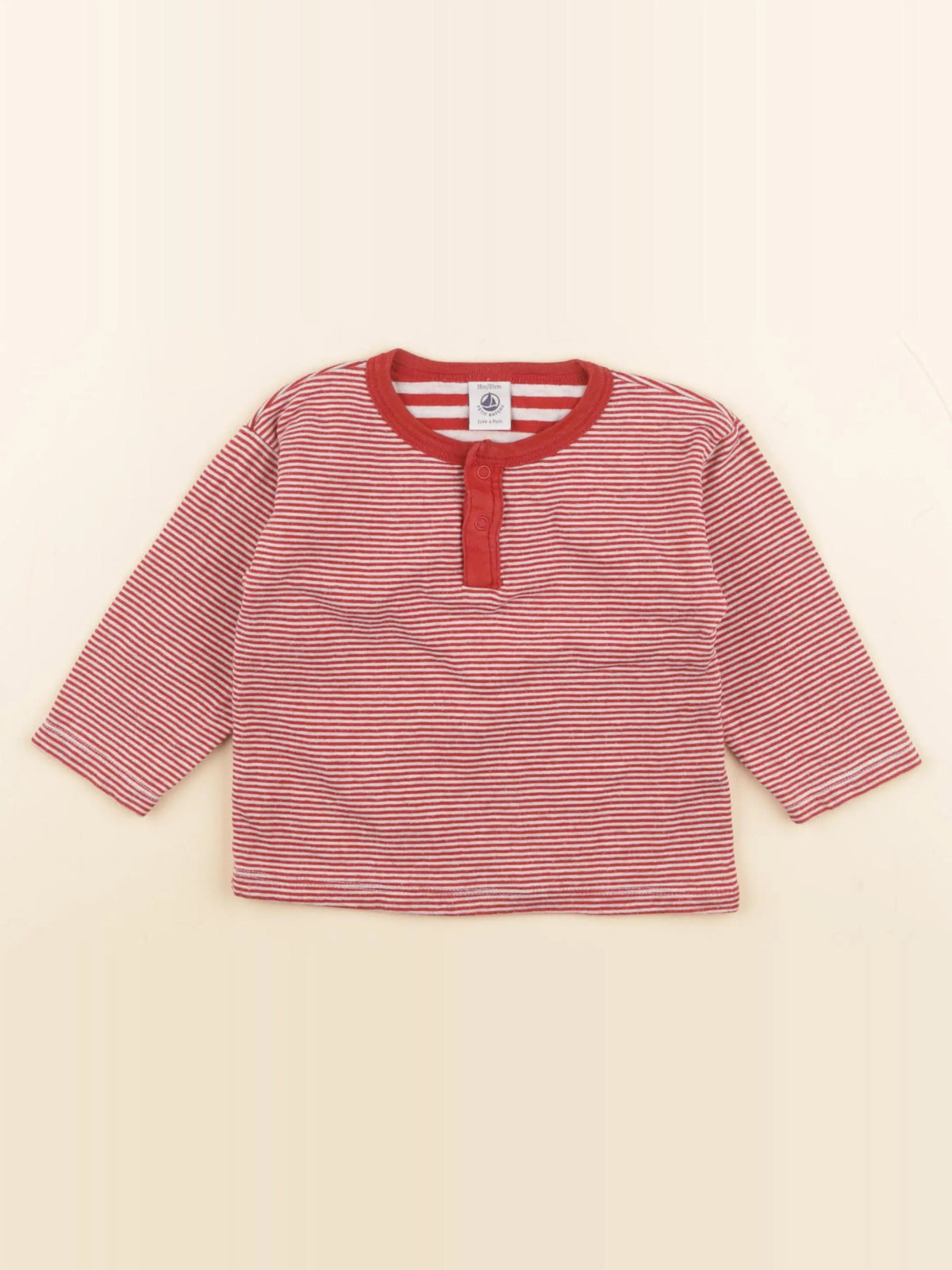 Petit Bateau - tee-shirt blanc, rouge - 18 mois