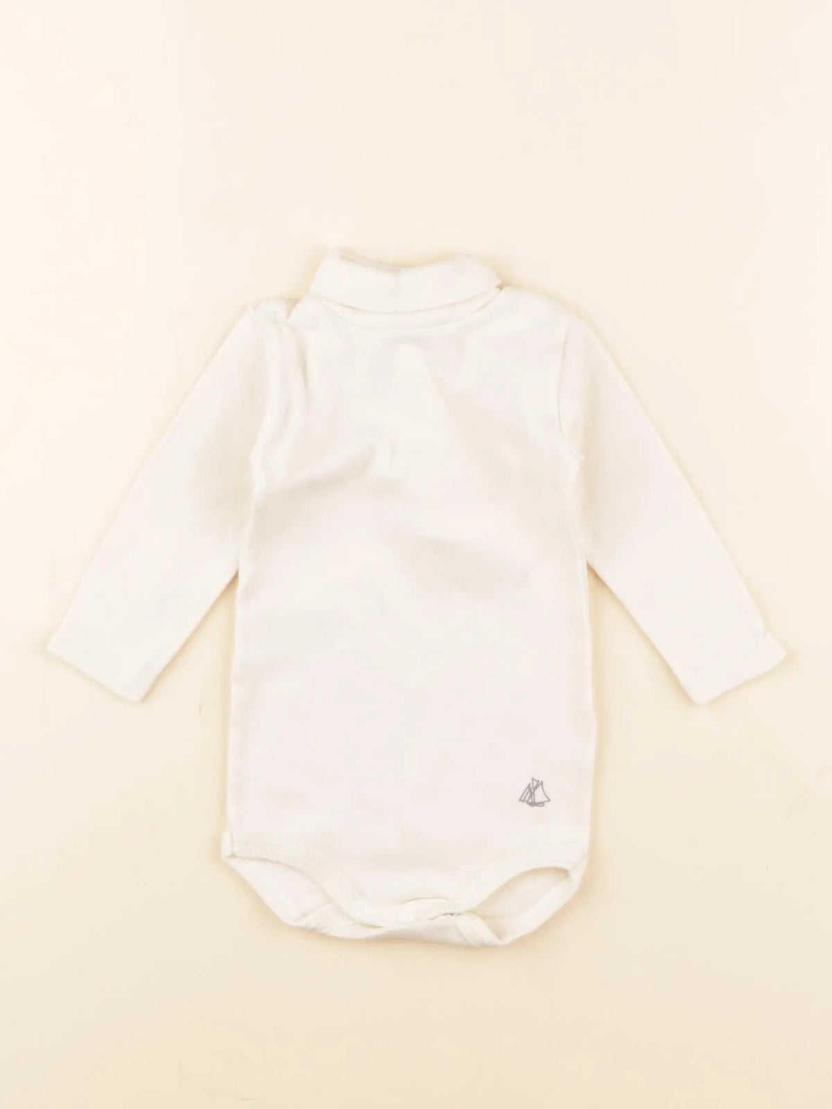 Petit Bateau - body à col beige - 3 mois