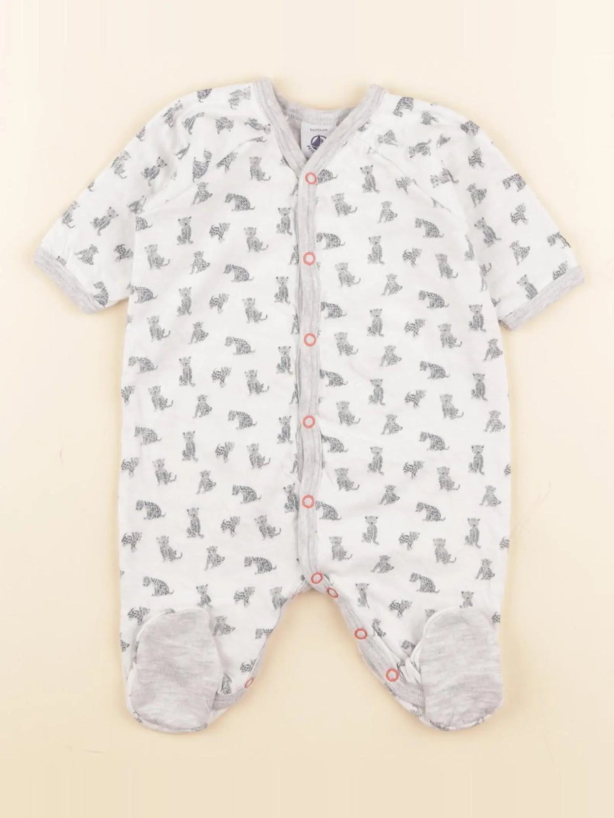 Petit Bateau - pyjama coton blanc - 1 mois