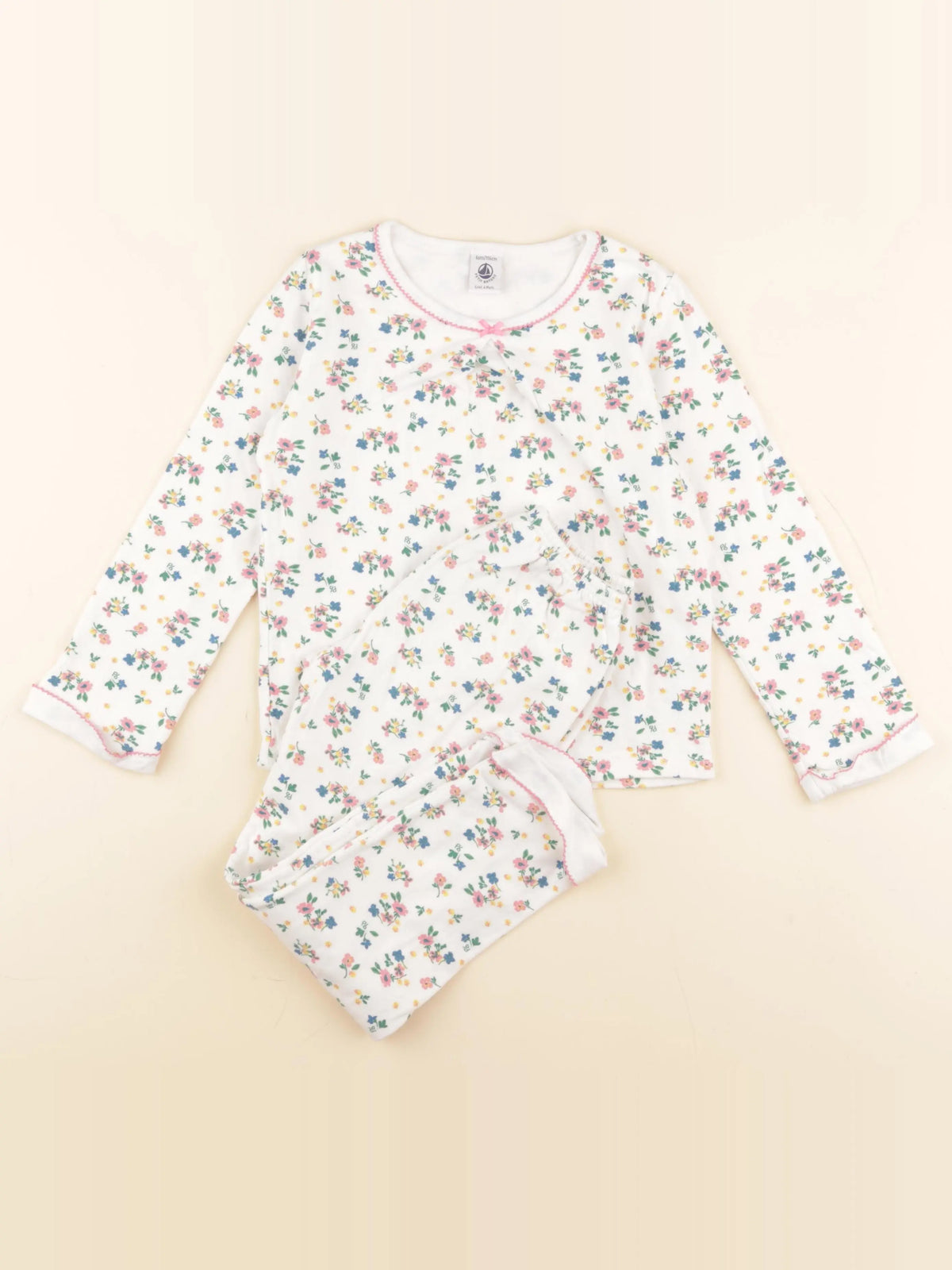 Petit Bateau - pyjama coton blanc - 6 ans