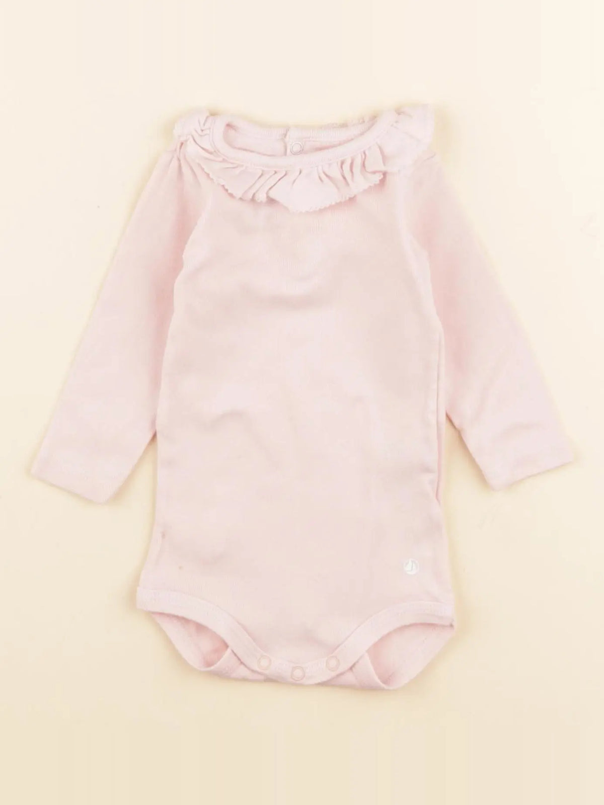 Petit Bateau - body à col rose - 3 mois