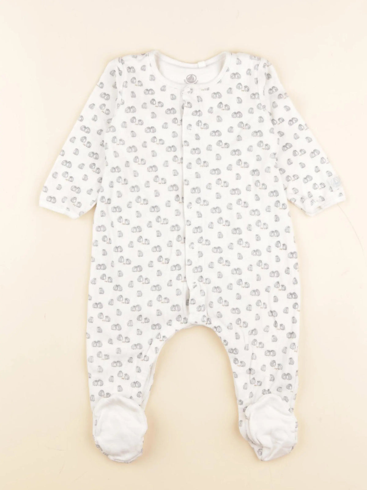 Petit Bateau - pyjama velours bleu - 12 mois
