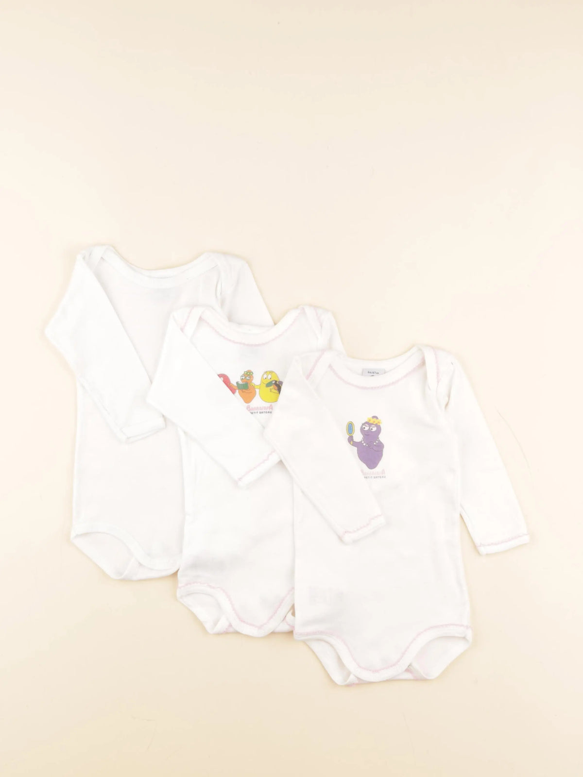 Petit Bateau - lot de 3 bodies en coton blanc - 6 mois