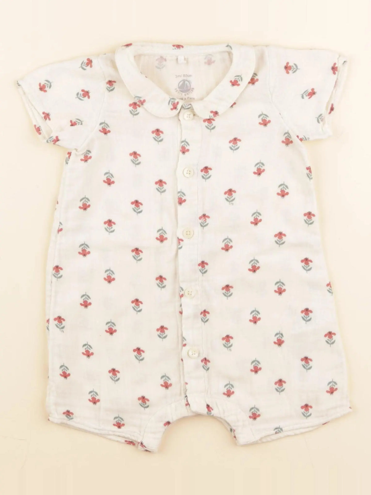 Petit Bateau - combinaison beige - 3 mois