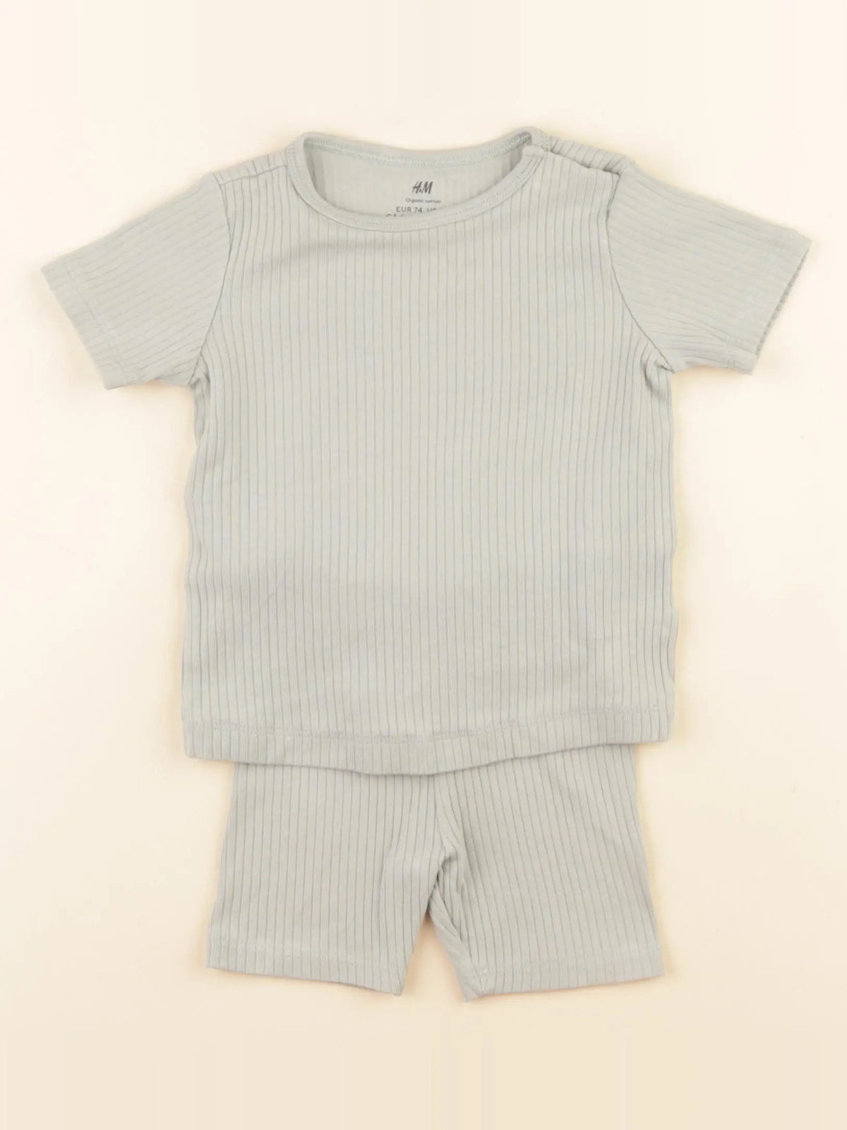 H&M - pyjama coton vert - 9 mois
