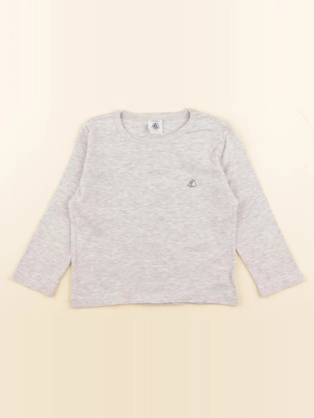 Petit Bateau - tee-shirt gris - 24 mois
