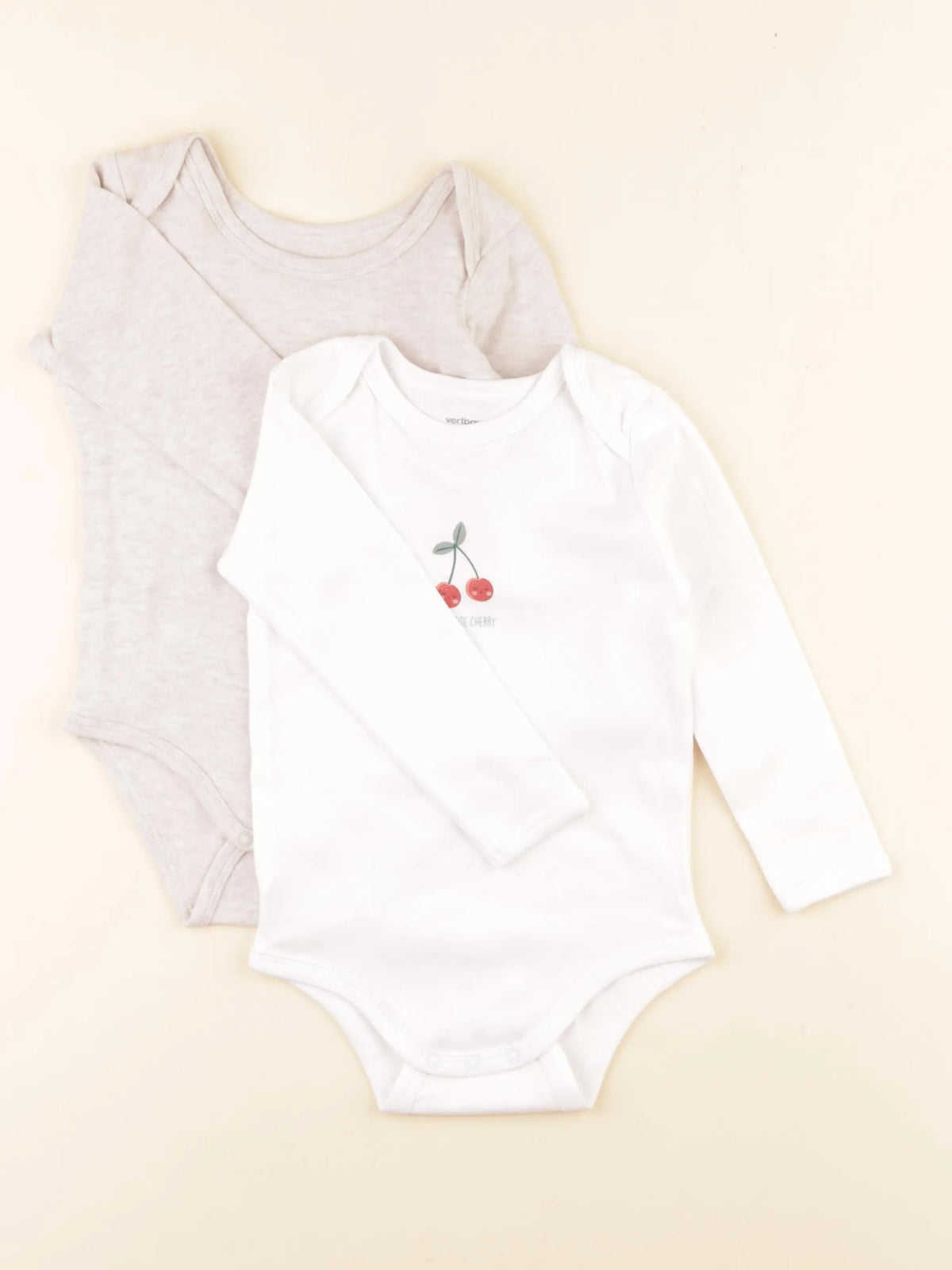Vertbaudet - lot de 2 bodies en coton blanc, rose - 24 mois