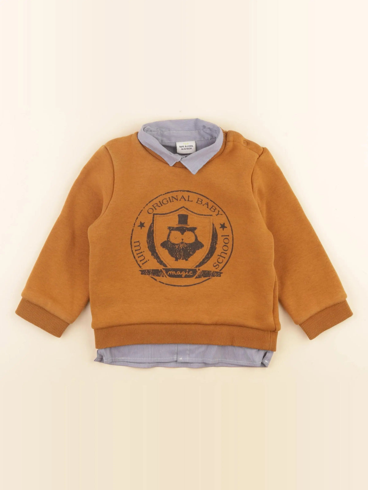 Tape à l'oeil - sweat bleu, marron - 36 mois