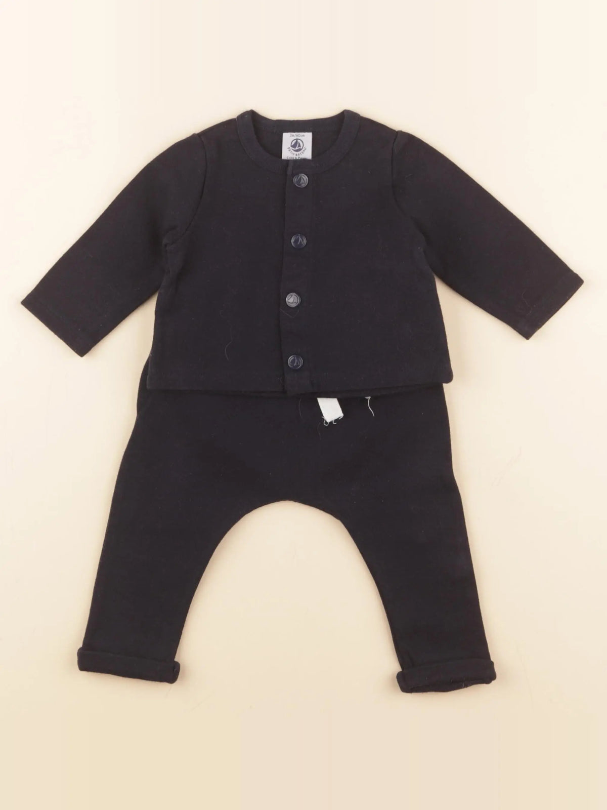 Petit Bateau - ensemble bleu - 3 mois