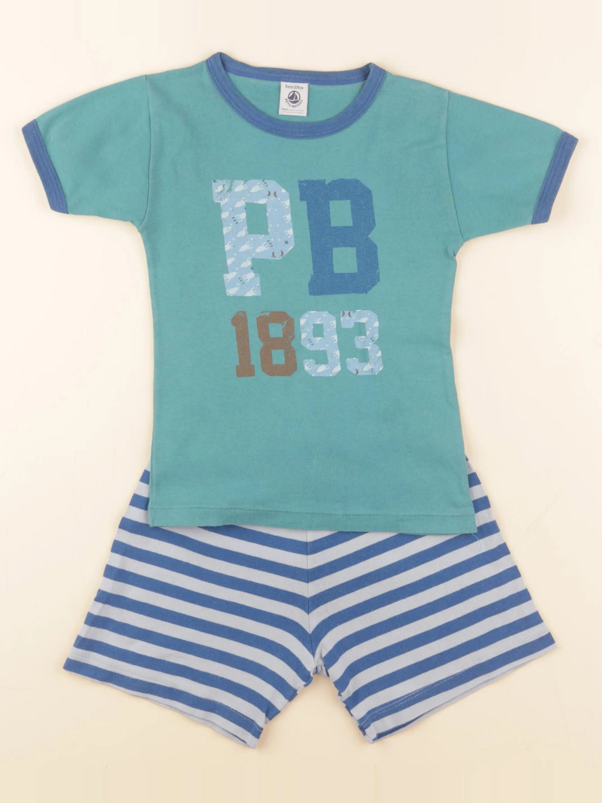 Petit Bateau - pyjama coton bleu - 5 ans