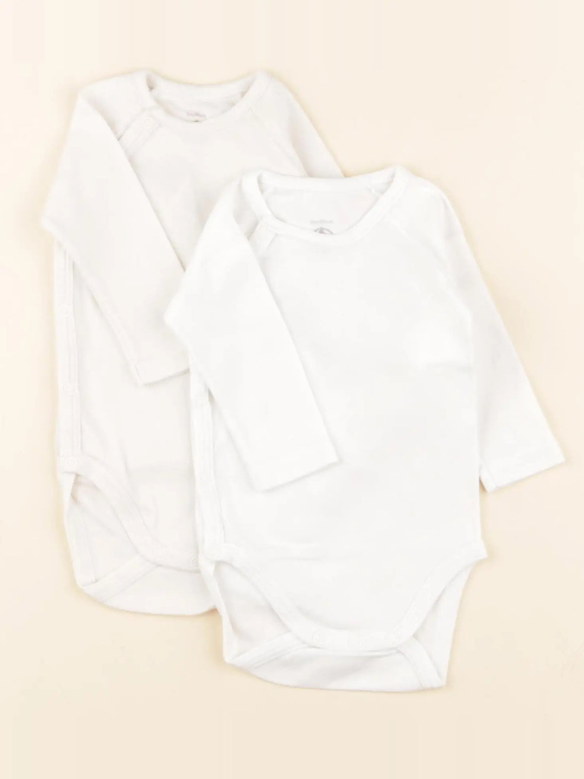 Petit Bateau - lot de 2 bodies en coton blanc - 3 mois