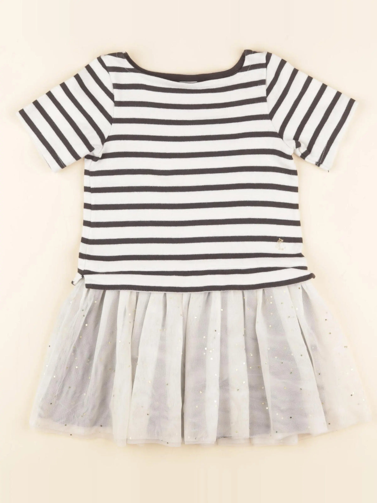 Petit Bateau - robe bleu, blanc - 3 ans
