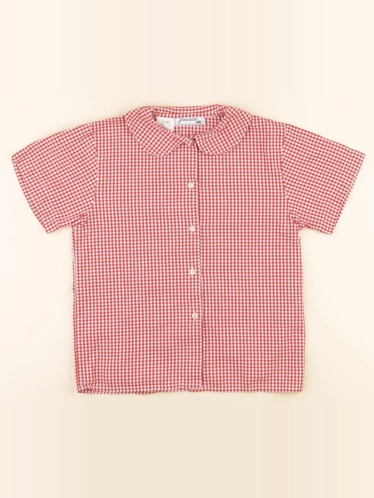 Jacadi - blouse rouge, blanc - 8 ans