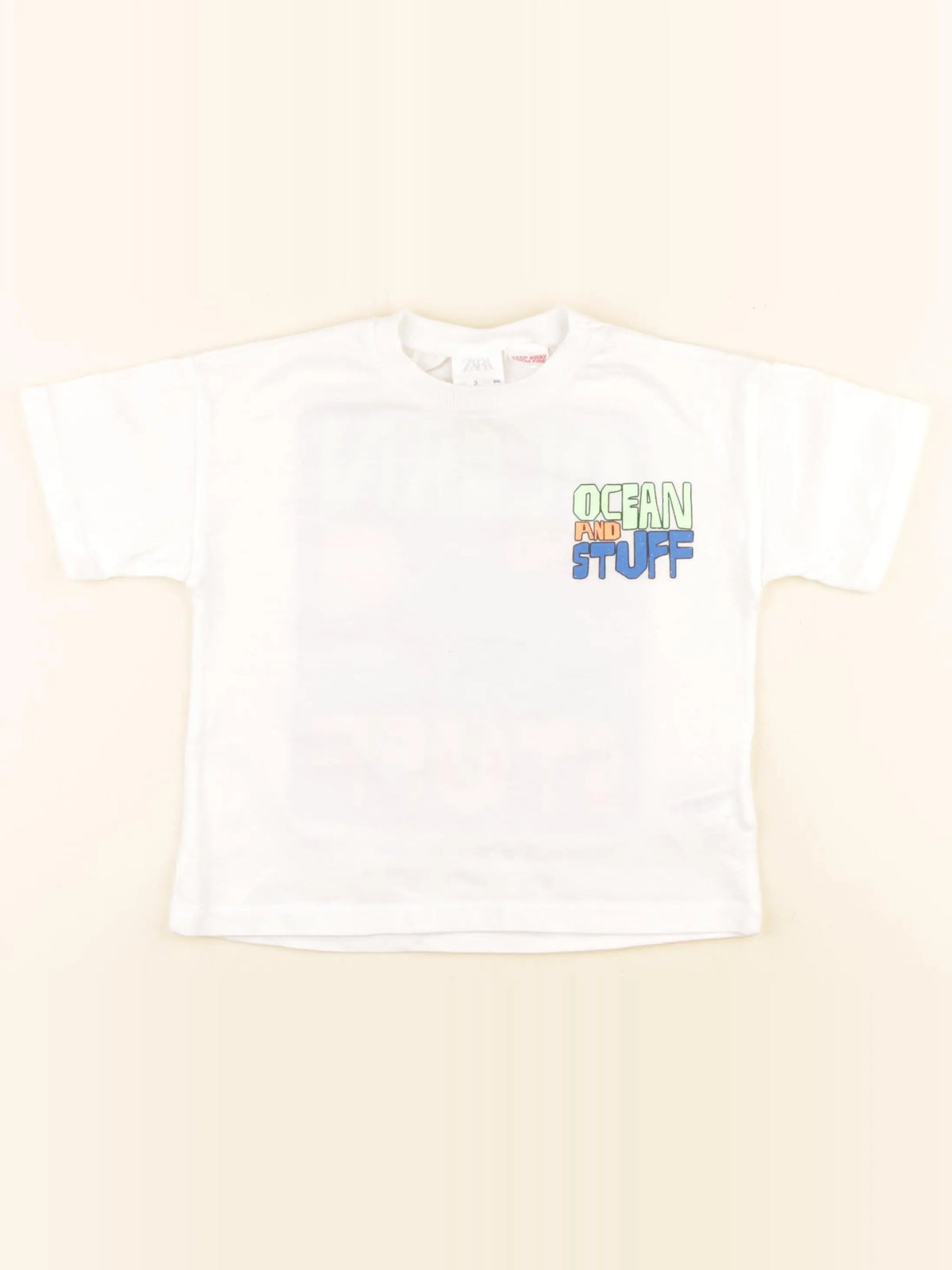 Zara - tee-shirt imprimé au dos blanc - 3 ans