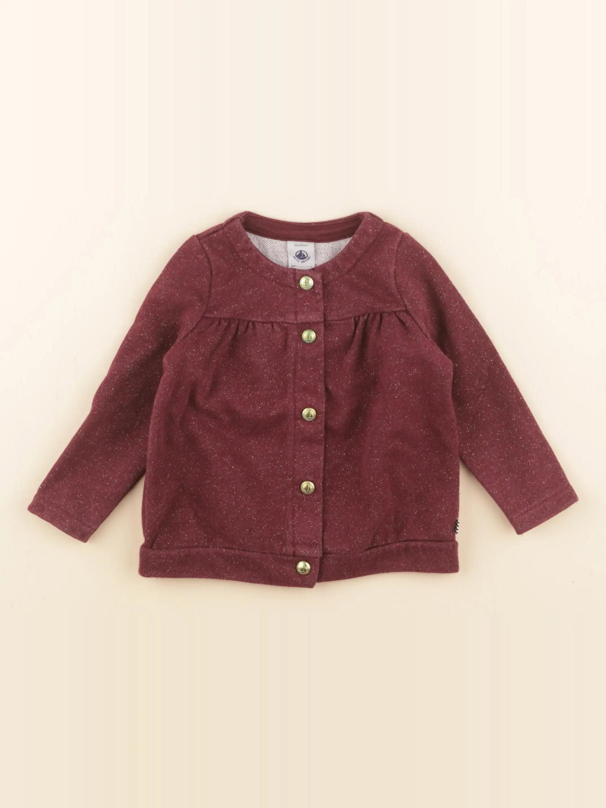 Petit Bateau - sweat or, rouge - 18 mois