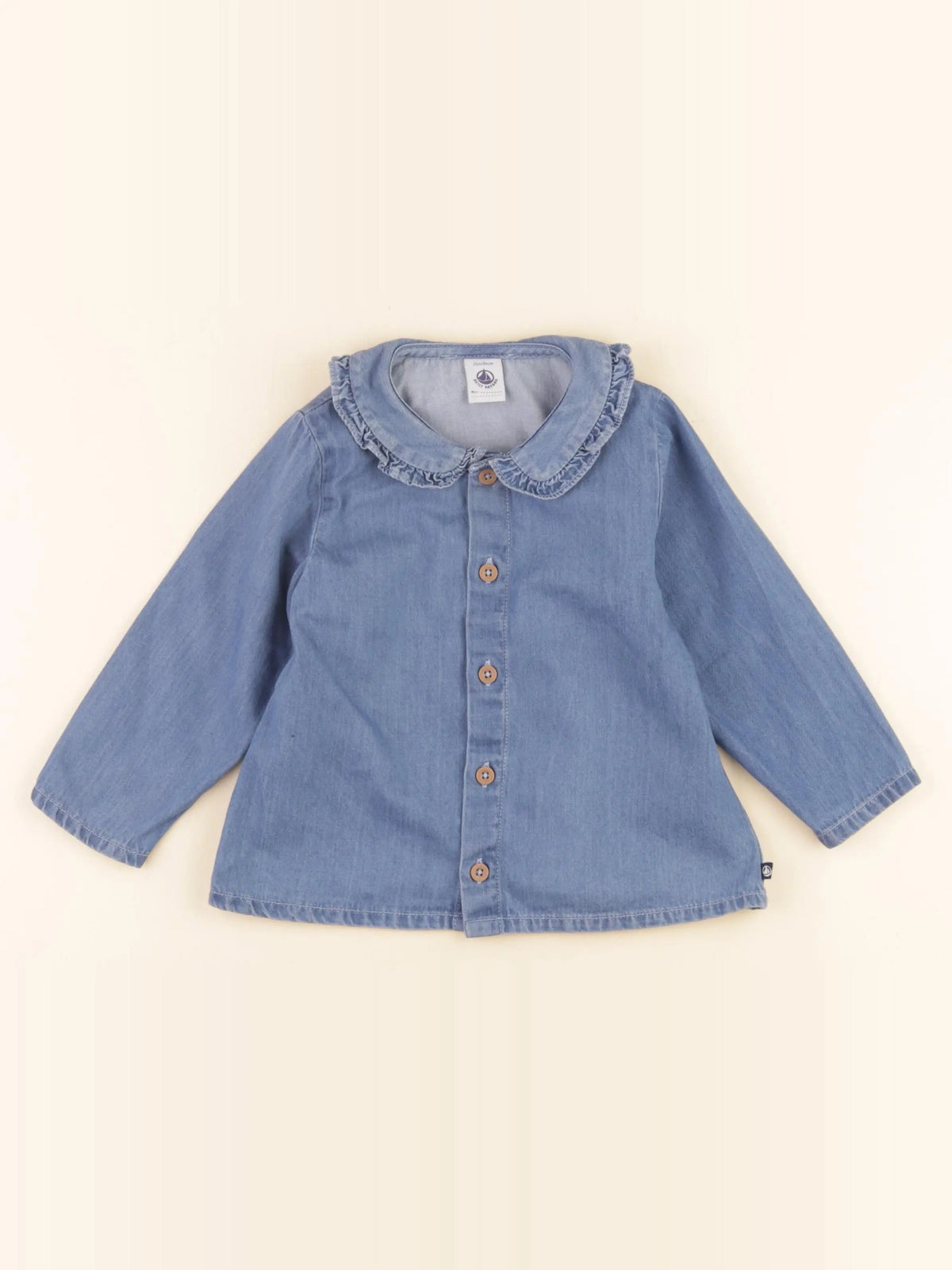 Petit Bateau - blouse bleu - 24 mois
