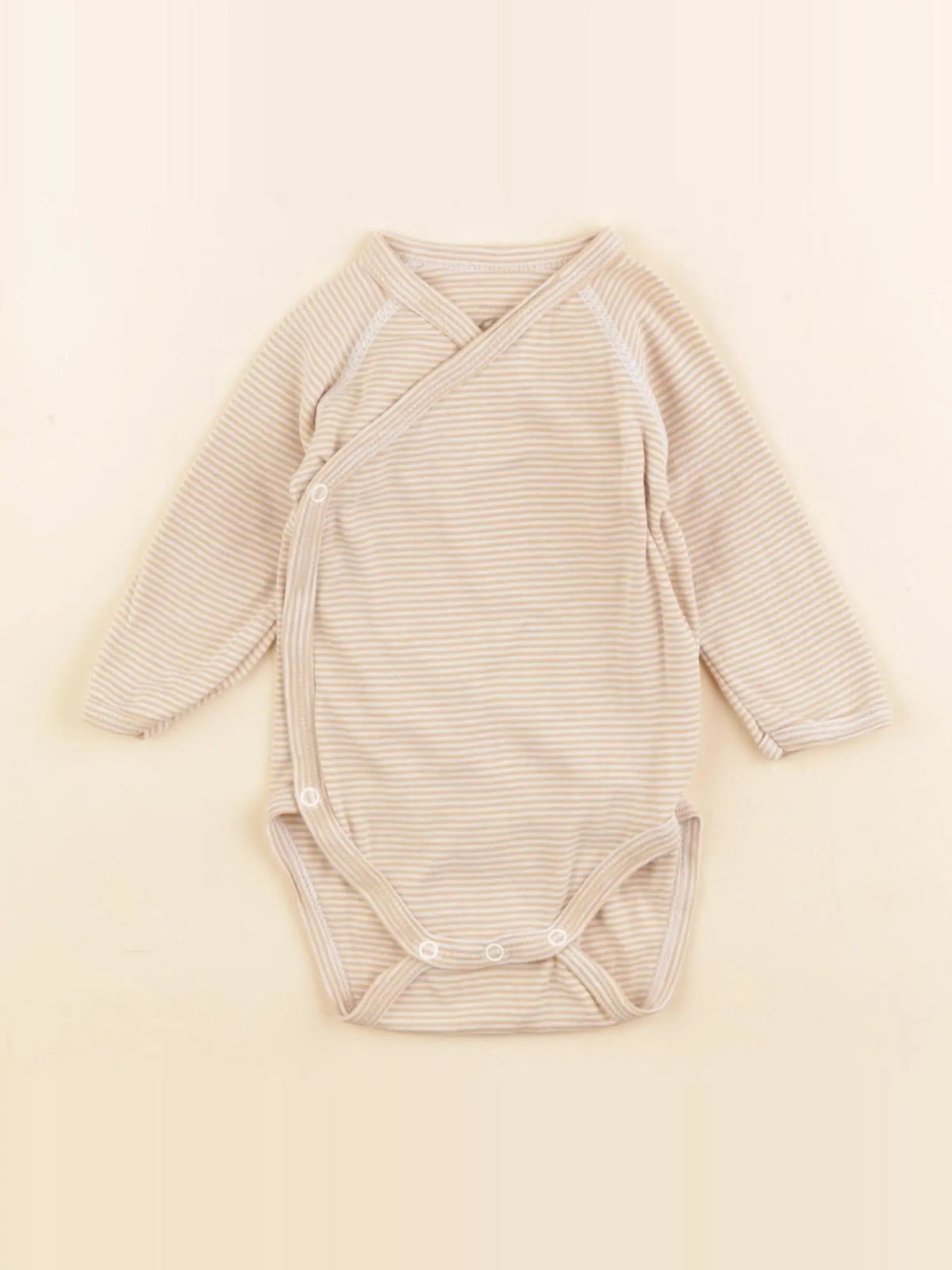 Petit Bateau - body beige, blanc - 3 mois