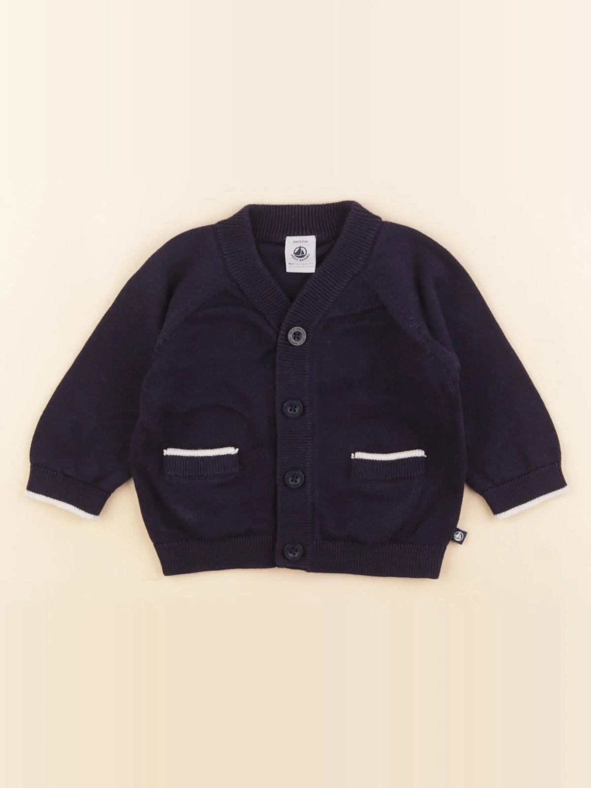 Petit Bateau - gilet bleu - 6 mois