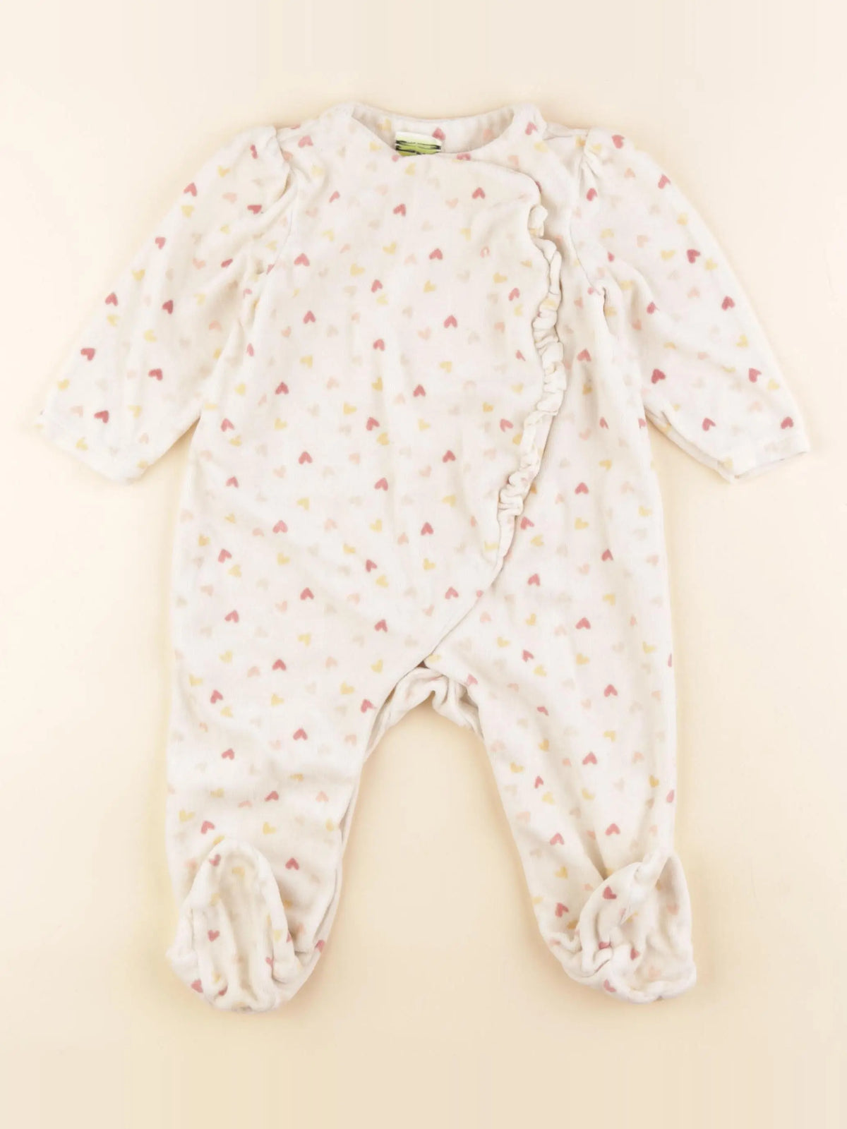 Tape à l'oeil - pyjama velours beige, rose - 18 mois