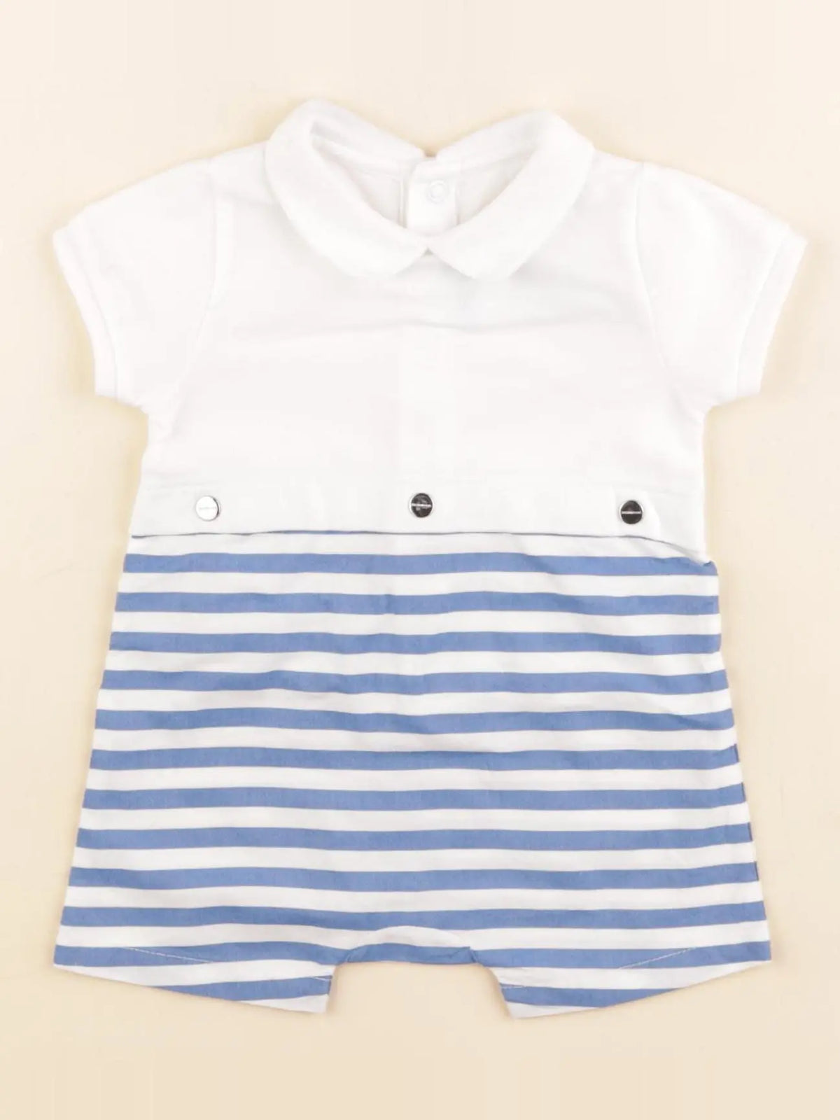 Jacadi - combinaison blanc, bleu - 3 mois