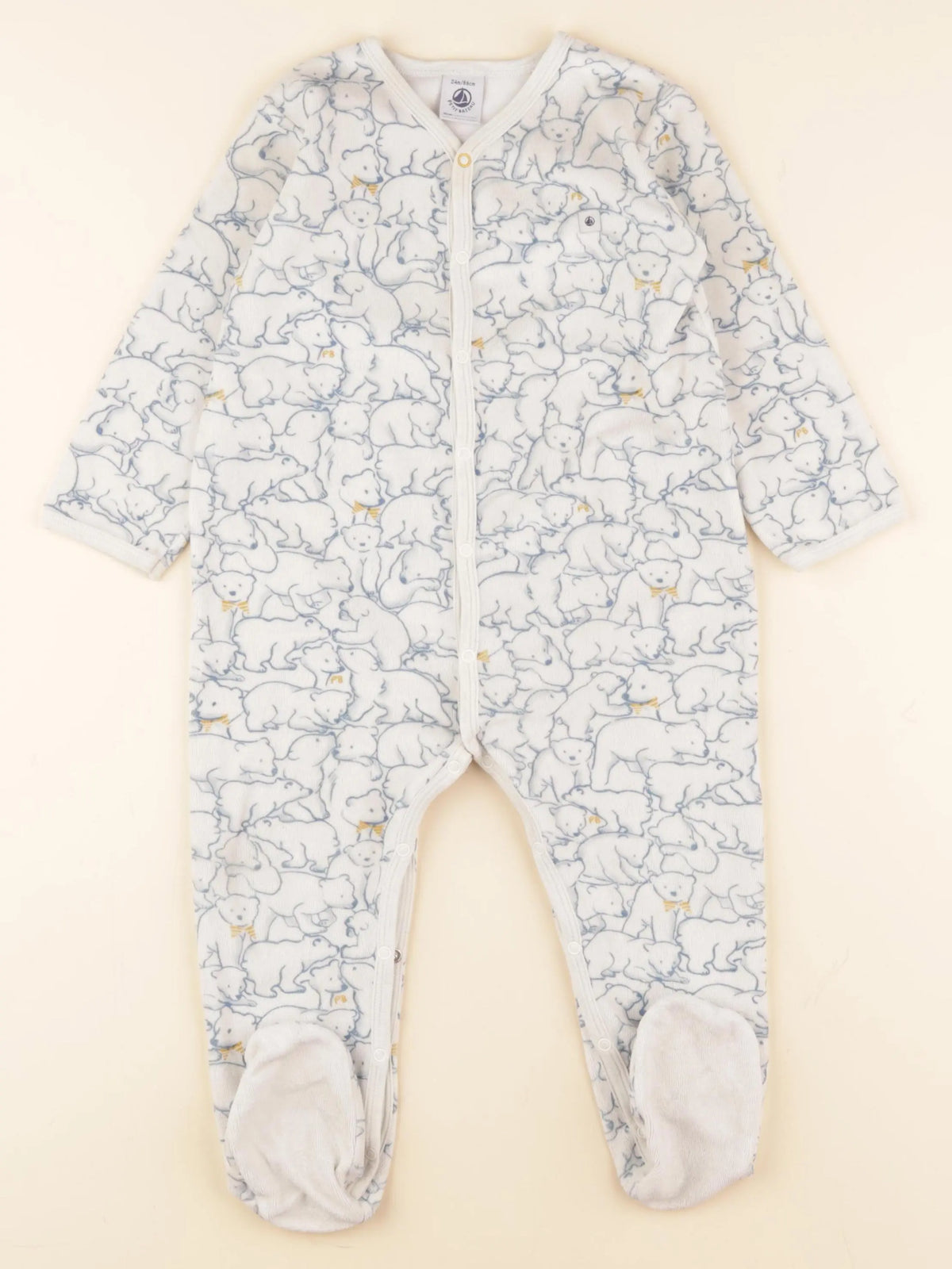Petit Bateau - pyjama velours multicolore - 24 mois