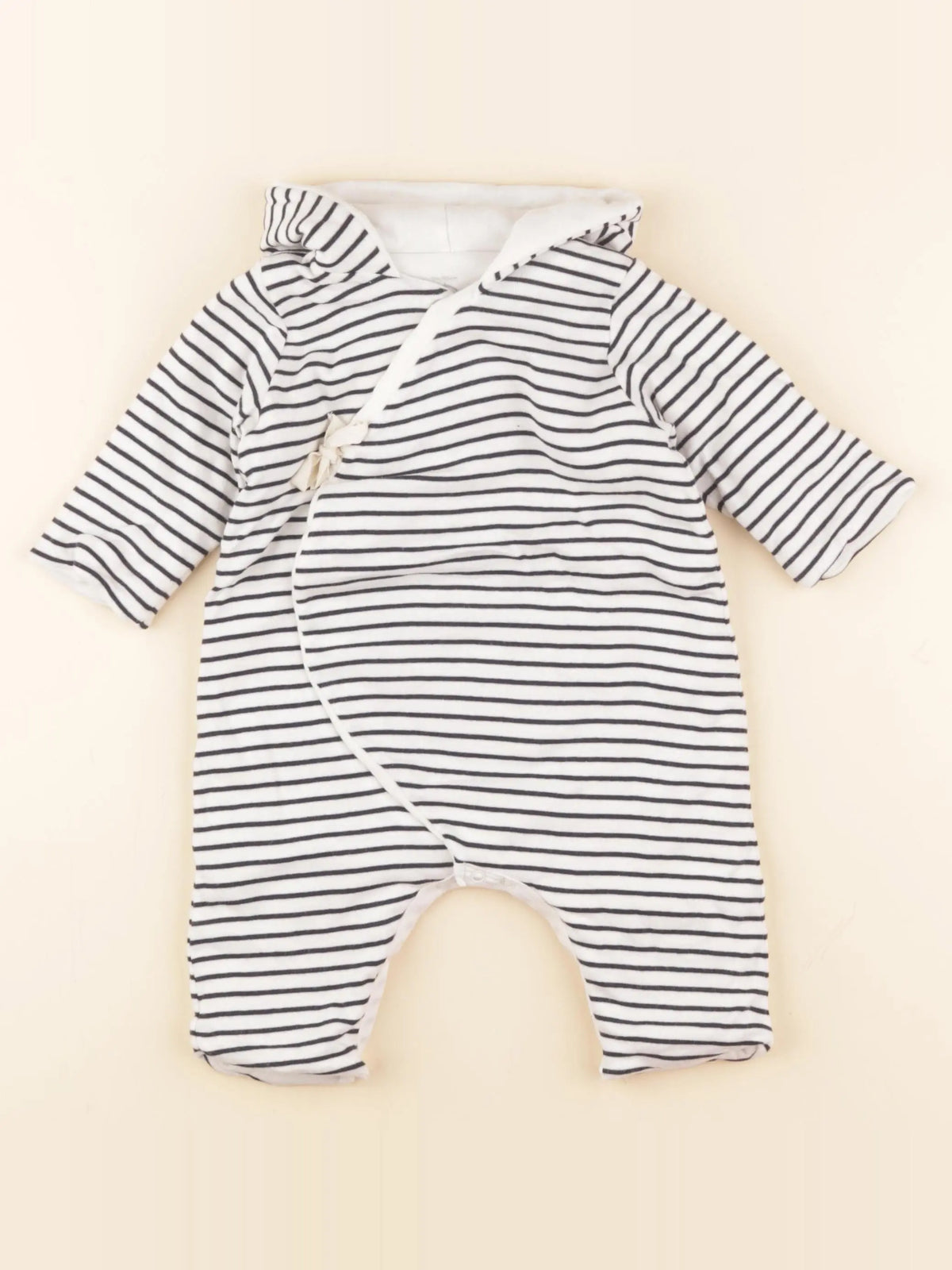 Petit Bateau - sur-pyjama blanc, bleu - 3 mois