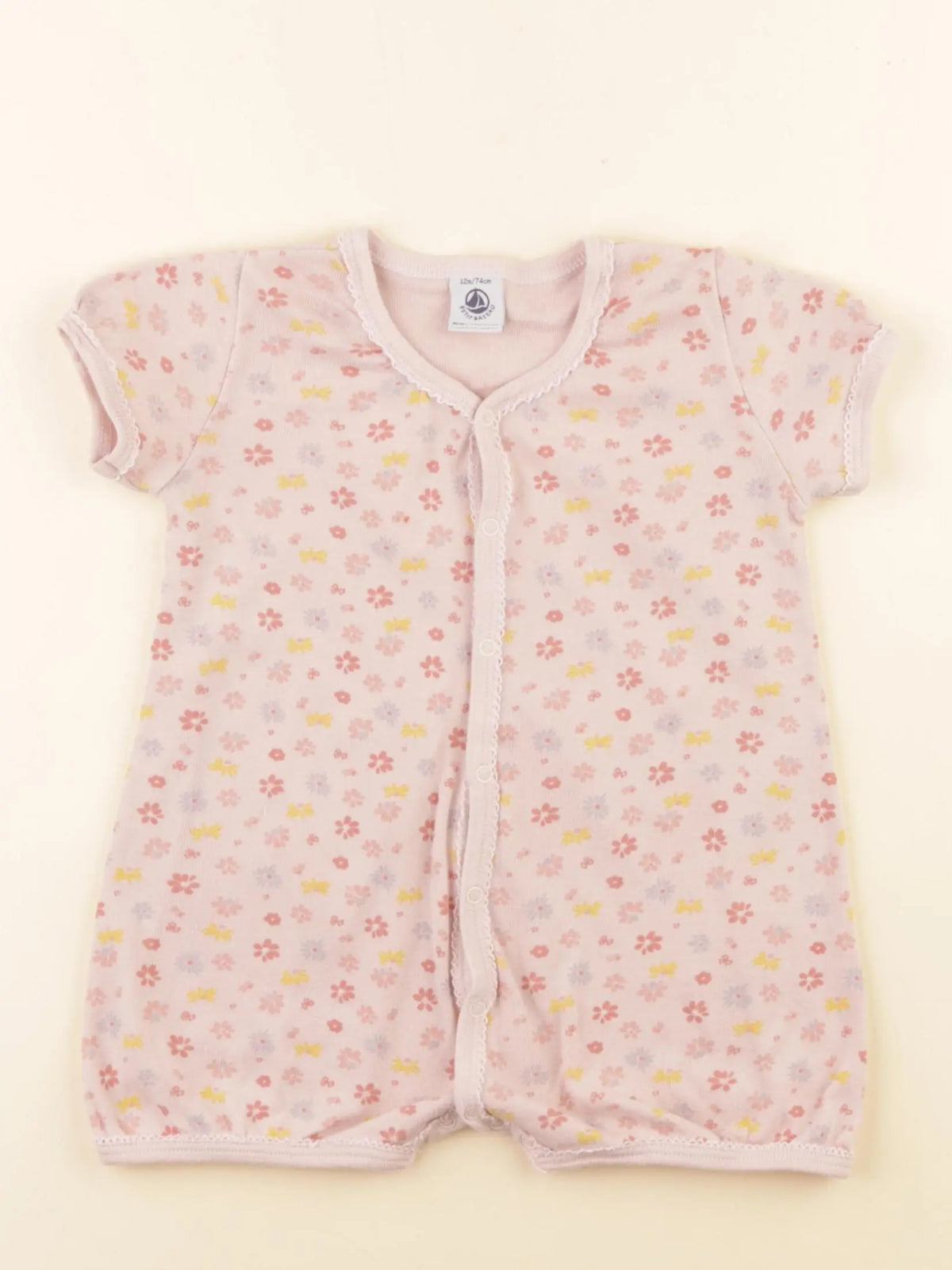 Petit Bateau - pyjama coton rose - 12 mois