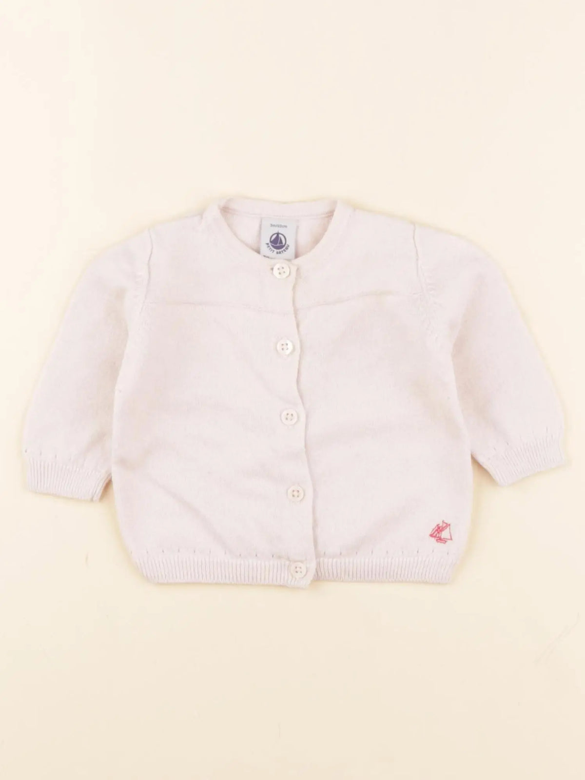 Petit Bateau - gilet rose - 3 mois
