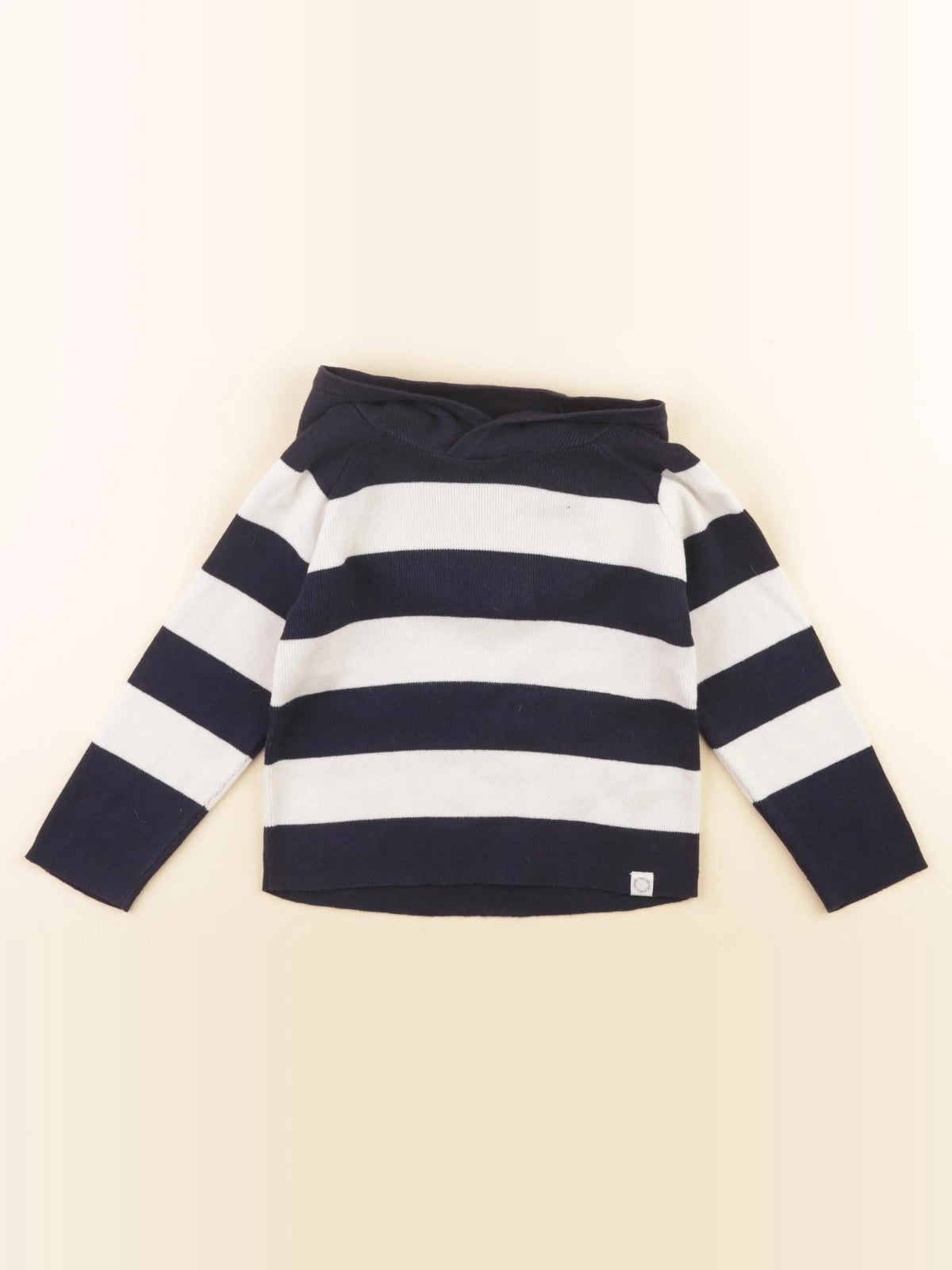 Vertbaudet - pull blanc, bleu - 4 ans