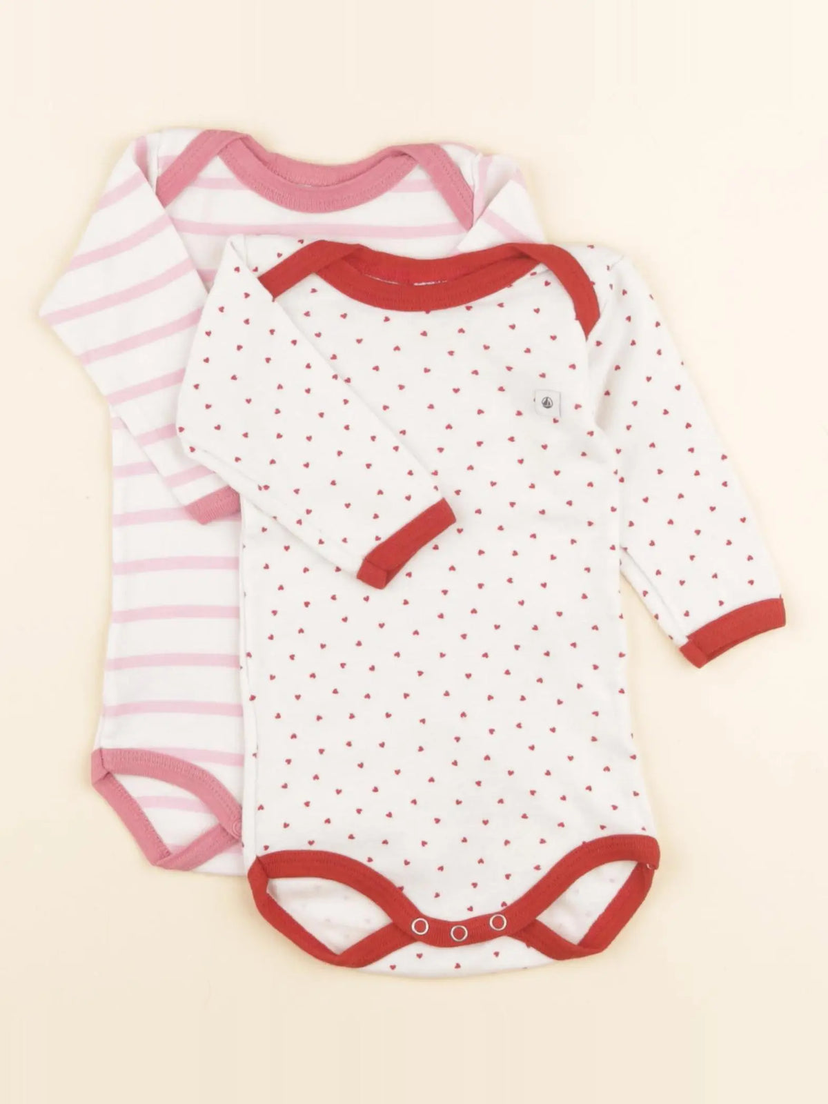 Petit Bateau - lot de 2 bodies en coton blanc - 3 mois