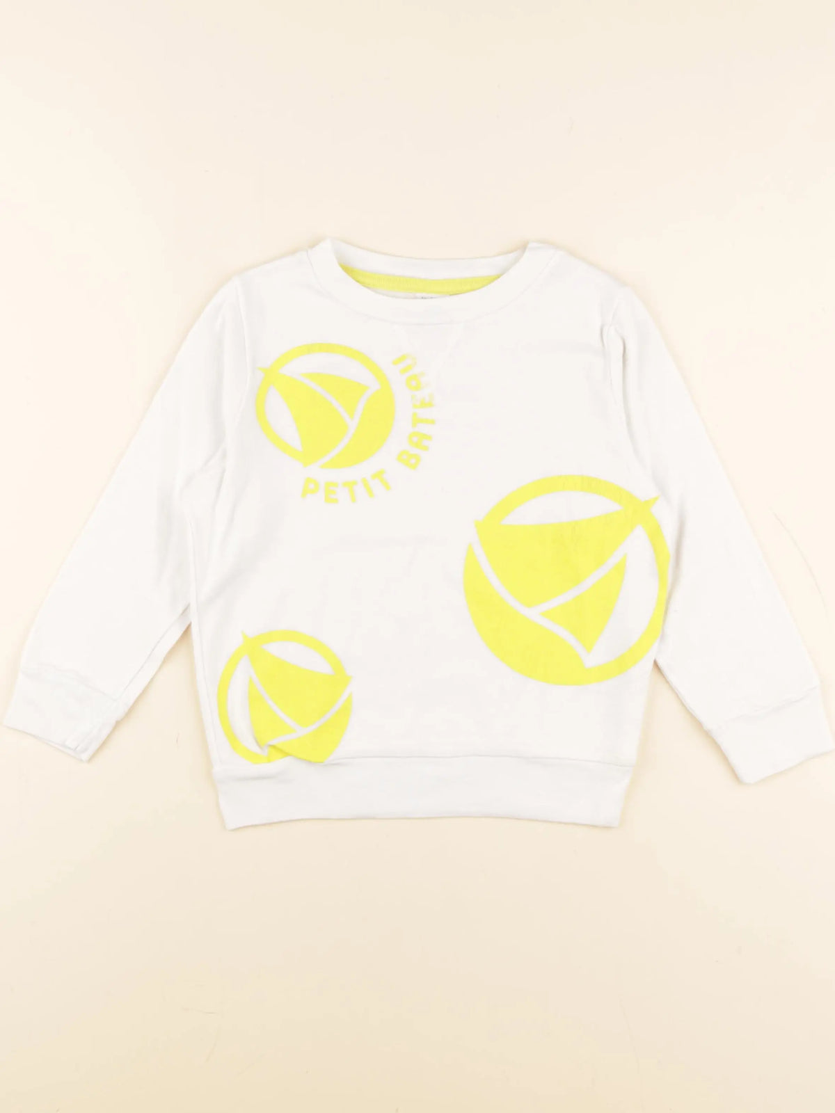 Petit Bateau - sweat blanc - 4 ans