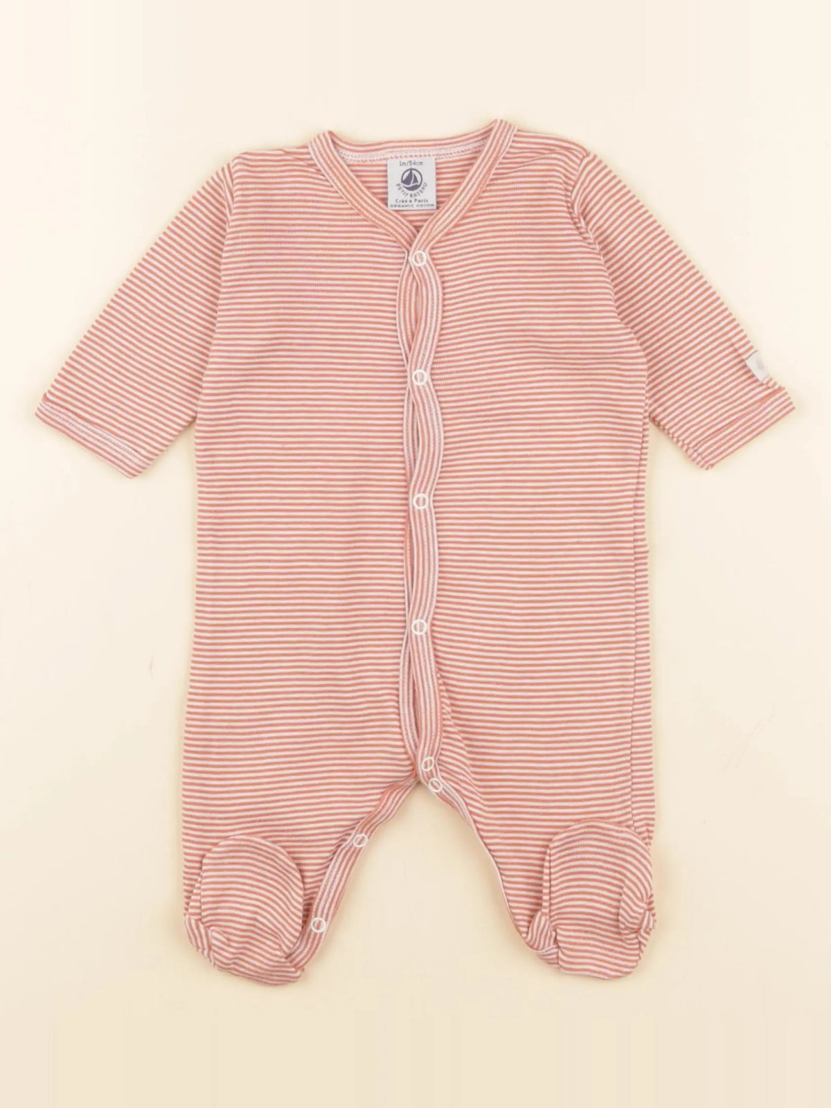 Petit Bateau - pyjama coton orange - 1 mois