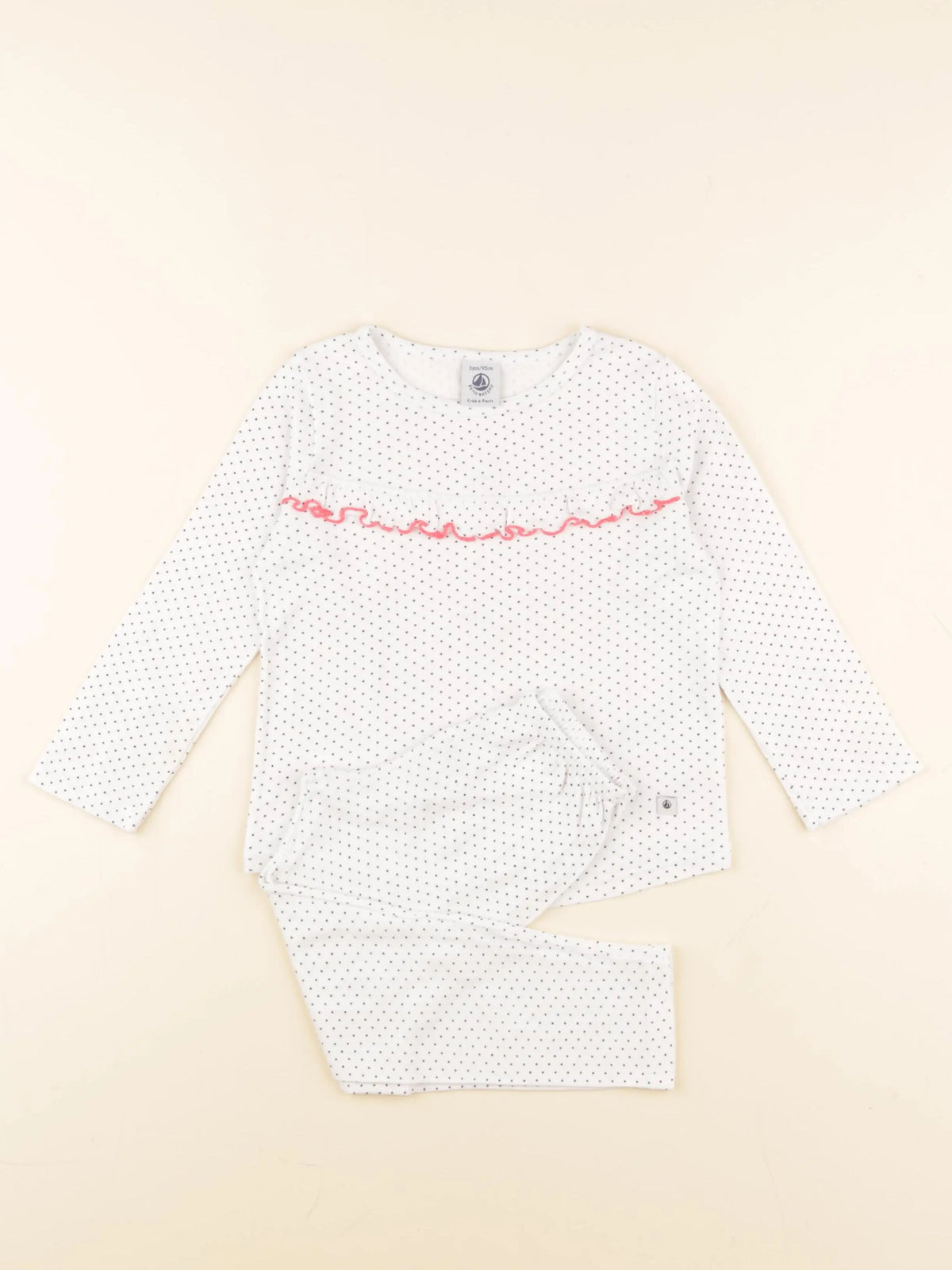 Petit Bateau - pyjama coton blanc - 3 ans