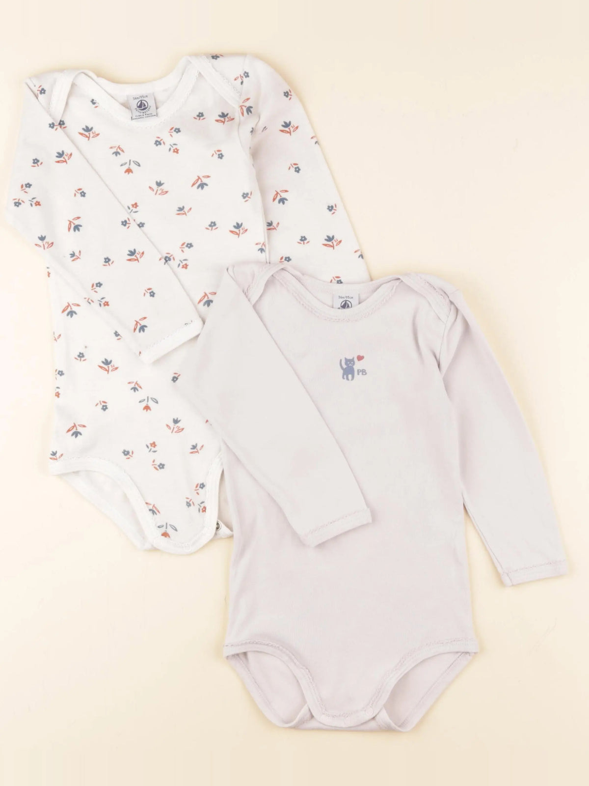 Petit Bateau - lot de 2 bodies en coton multicolore - 36 mois